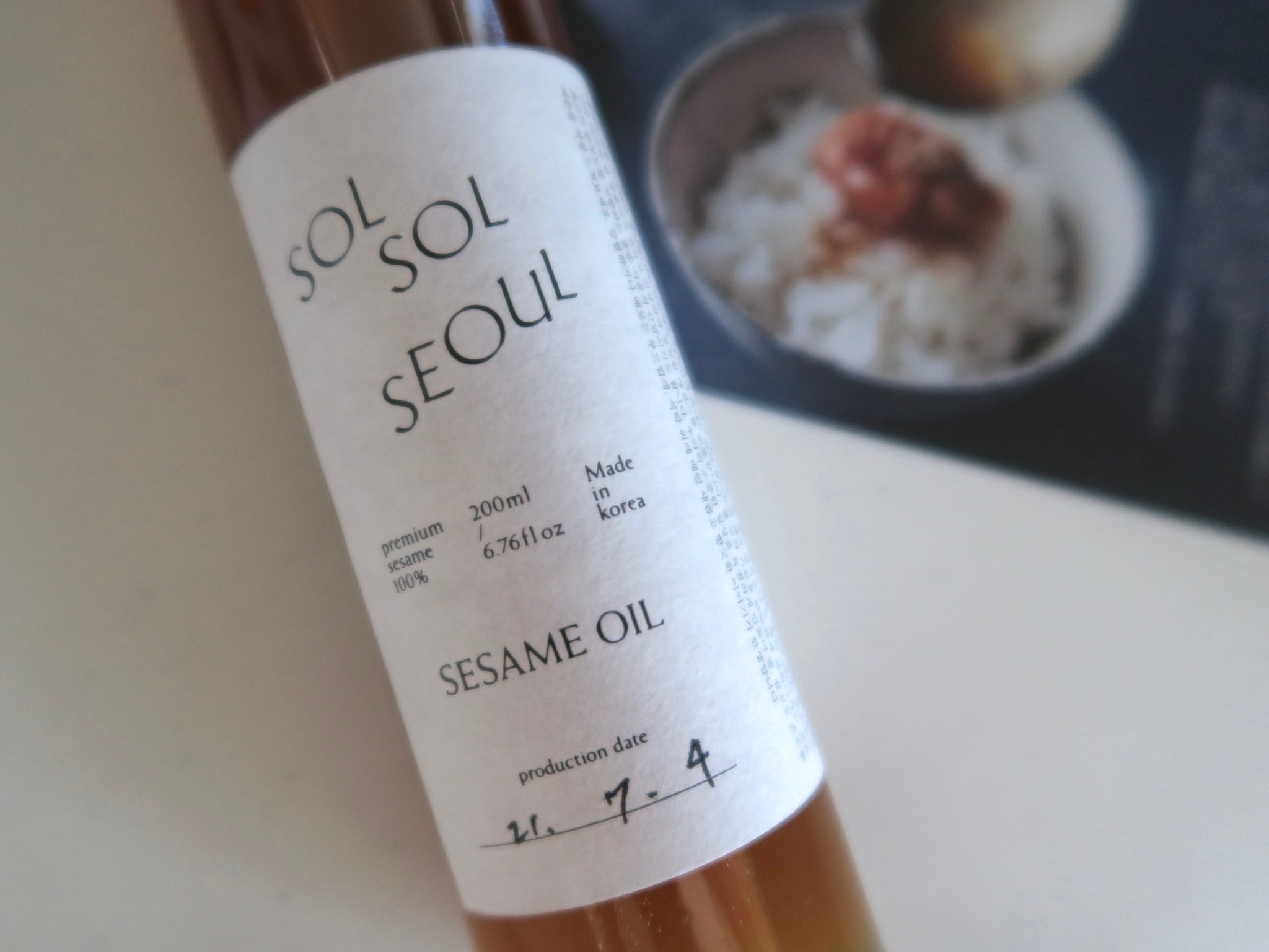 SOLSOL SEOUL（ソルソルソウル）」の胡麻油で、日本にいながら本場韓国