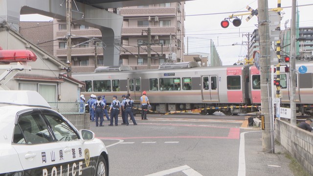 事故があった踏切　岡山・北区　17日午前11時ごろ