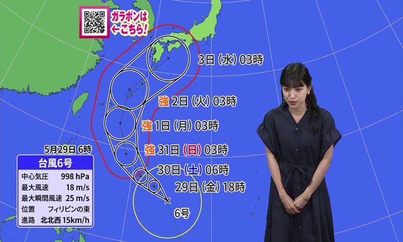 天気予報】台風6号が北上中 長崎県内は週末にかけて「真夏日」の暑さに
