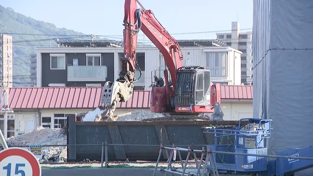 土壌汚染が見つかった工事現場　坂出市入舟町