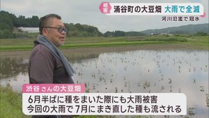 特産の大豆に壊滅的な被害　宮城・涌谷町　記録的な大雨により