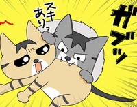 くりに圧勝するポキの戦闘力（まんぼう！さん提供）