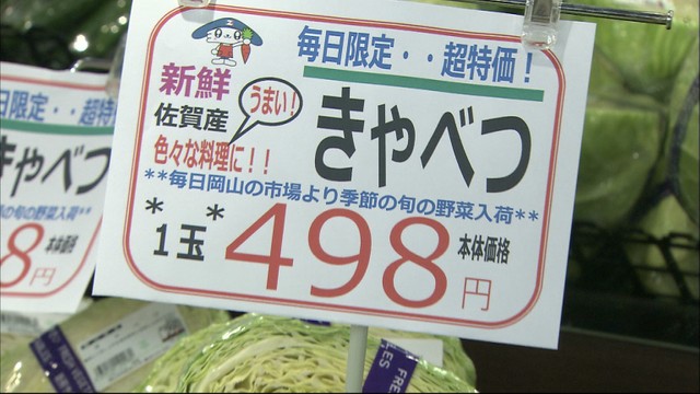 秋以降の天候が影響…葉もの野菜が高騰　岡山