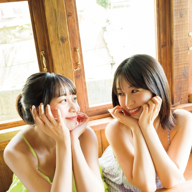 「FRIDAY GOLD 2026 Spring」に登場した溝端葵さんと髙野真央さん（C）講談社