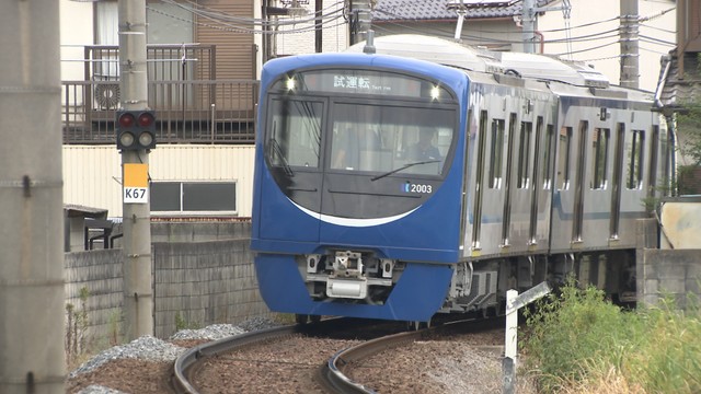 ことでん新型車両　試運転の様子（2026年8月）