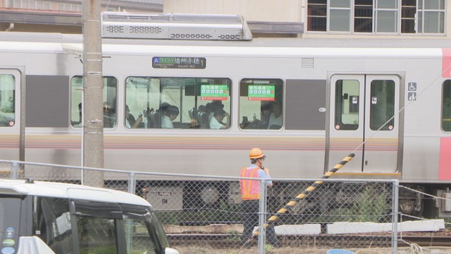 事故があった踏切　岡山・北区　17日午前11時ごろ