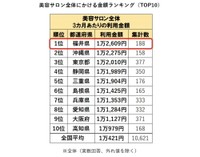 美容サロン全体にかける金額ランキング（提供画像）