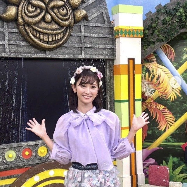 嶺百花アナウンサーのインスタグラム＠mine.momoka.7より