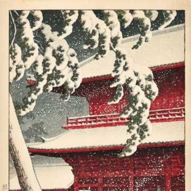 川瀬巴水《東京二十景芝増上寺》大正14年(1925)渡邊木版美術画舗版／㈱渡邊木版美術画舗蔵