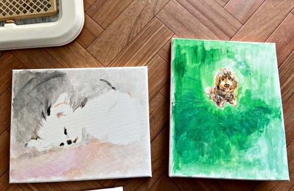 30年ぶりに筆をとったお母さんの作品。優しさがあふれています（画像提供：形が定まらない犬さん）