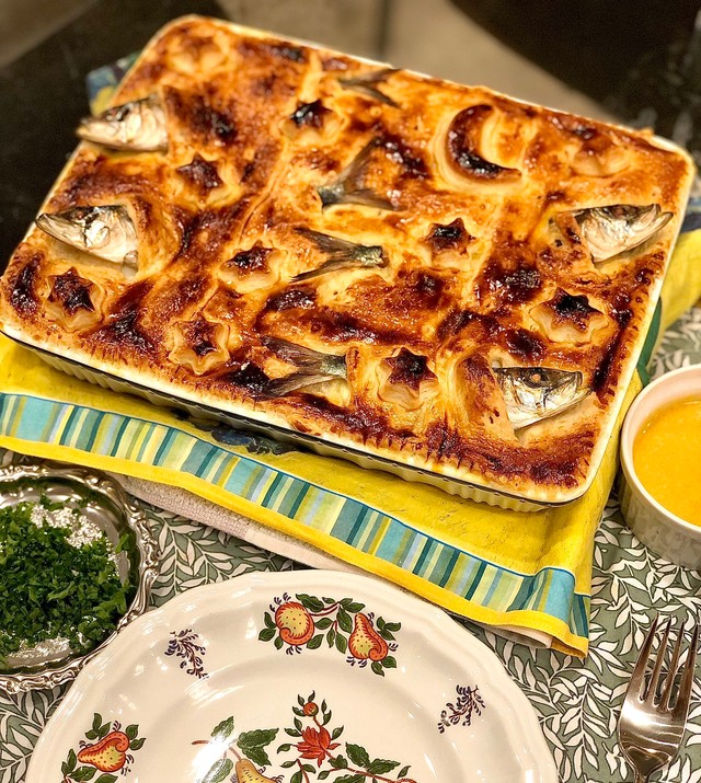 美味しそうに焼けた綺麗なスターゲイジーパイ（提供：お菓子作り お嬢様さん）