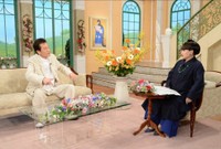 「徹子の部屋」（右から） 黒柳徹子、遠藤憲一＝テレビ朝日提供