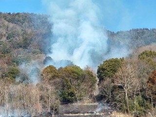 香川・まんのう町で林野火災　草焼きしていた男性から119番通報　林野火災注意報が発令中　香川