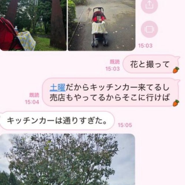 ママから指示を受けながら散歩練習に励むパパ（画像提供：うどんさんといっしょさん）