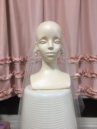 イヤリングやベールもドレスに合わせて作りました。