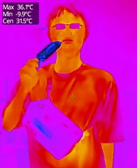 サーモグラフィーで見ると、ちゃんと冷えていることが分かる