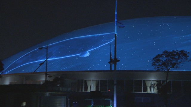 あなぶきアリーナ香川で行われたプロジェクションマッピング　2025年3月