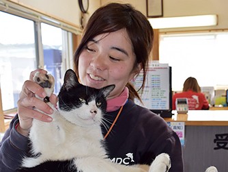 変顔や猫パンチが得意技　看板猫２匹の足跡、いくつある？