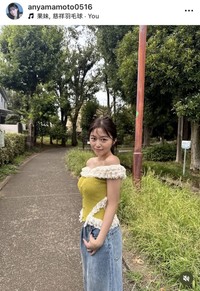 「FLASH」（25年11月18日発売号）に登場した山本杏のオフショット　本人のインスタグラム（@anyamamoto0516）より＝2025年11月18日投稿