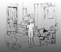 サエコの漫画にはサエコの良さがあることを伝えると幽霊は去ってしまった　（東山わかるさん提供）