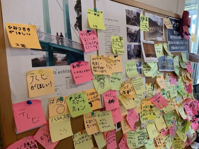 子ども達の要望が書かれた掲示板