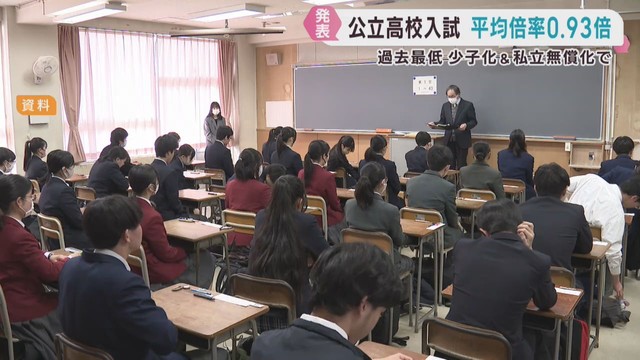 宮城県公立高校入試　全日制の平均出願倍率は過去最低の０．９３倍　全日制全高校の出願倍率を詳しく