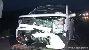 軽乗用車が道路脇の標識に衝突　２人死亡１人重傷　宮城・蔵王町