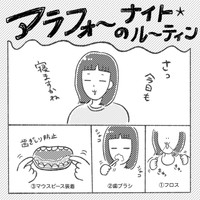 【漫画】『アラフォーのナイトルーティン』1©︎kakinotanemakiko