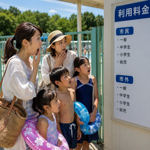 市民プール入場料に市民割が導入されてる！　※この画像はAdobe Fireflyで作成したイメージです