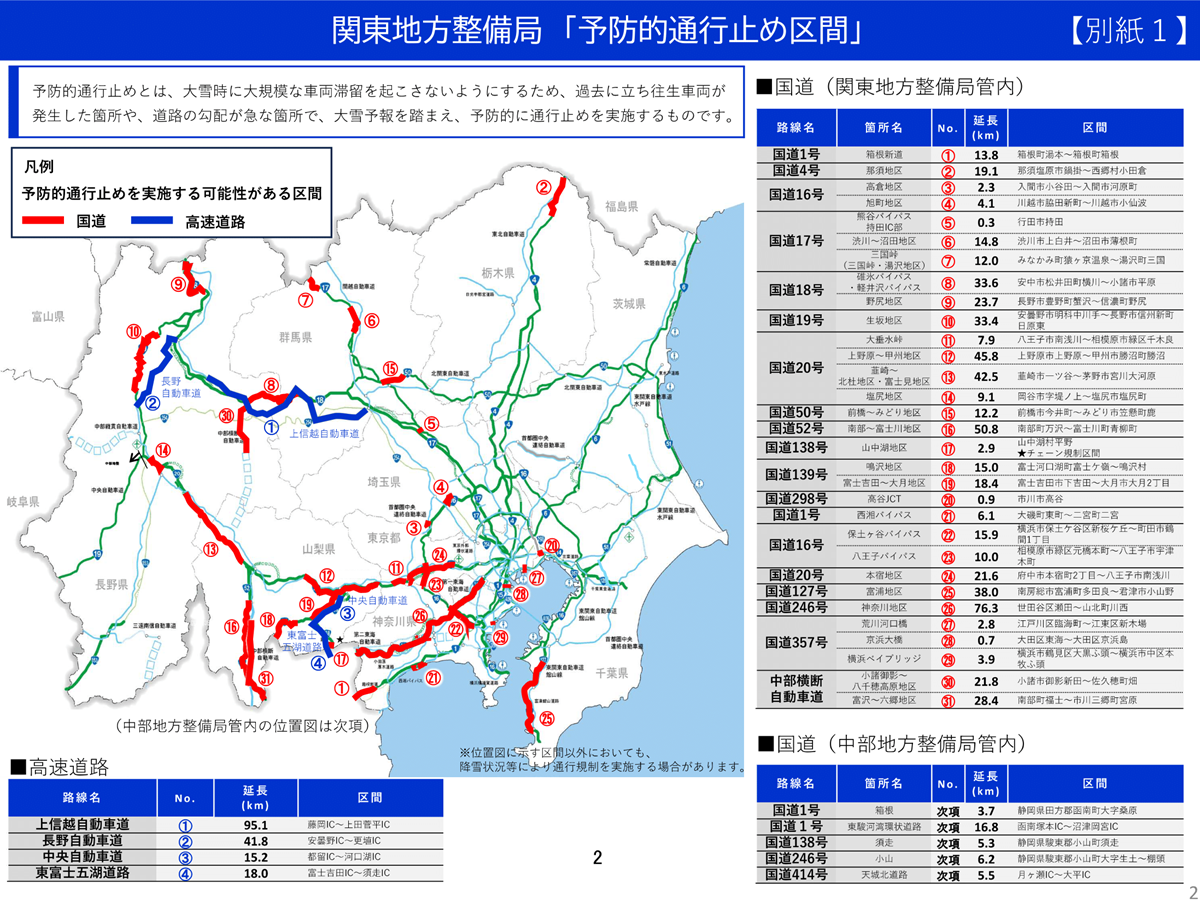 関東甲信・静岡東部で3月3～5日に雪のおそれ　東名・新東名が通行止めも