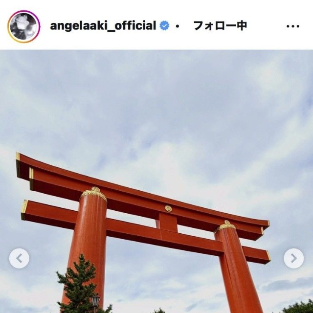 アンジェラ・アキのインスタグラム＠angelaaki_official
より