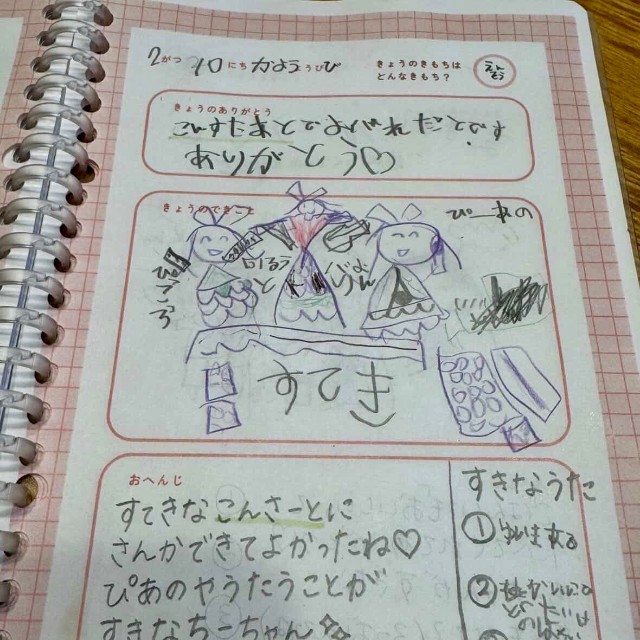 きよさんと娘さんの交換日記（提供：@ki_yo.716さん）