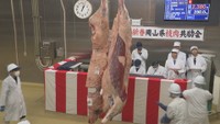 岡山県のブランド牛肉「おかやま和牛肉」の初競り