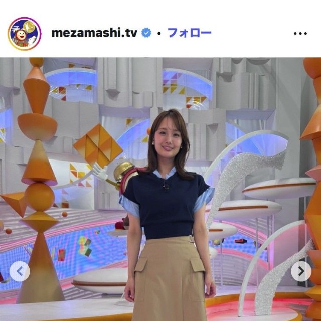 井上清華アナウンサー(めざましテレビのインスタグラム＠mezamashi.tvより）