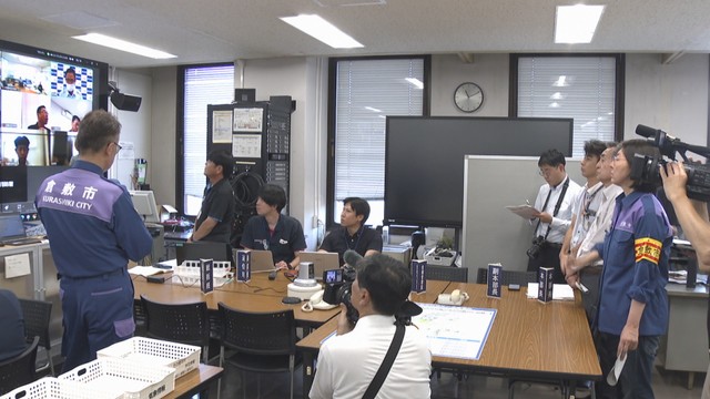 倉敷市の対策本部会議　倉敷市役所　午前11時ごろ
