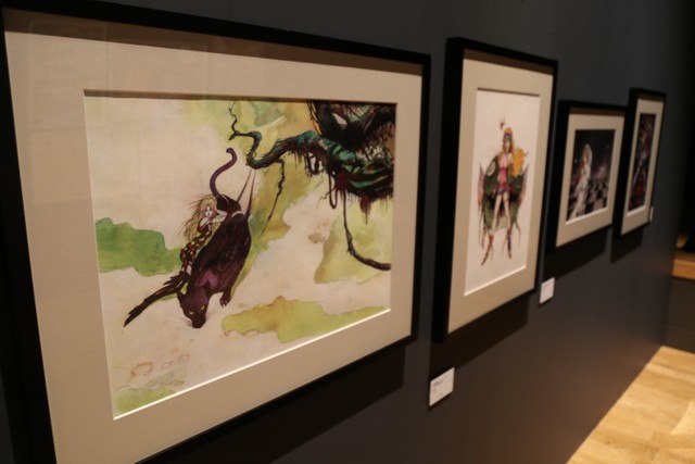 天野喜孝が描いたアニメージュ小説の表紙イラスト（複製）＝阪急うめだ本店9階うめだギャラリー、アニメージュとジブリ展大阪会場