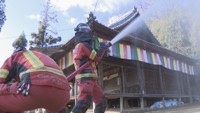 岡山市東区の広谷山如法寺無量壽院で行われた防火訓練