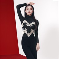 ランジェリーブランド「Intimissimi」（インティミッシミ）のローカルアンバサダー・Koki,を起用した新キャンペーンを公開　Pretty Flowers チュール＆レース ボディスーツ（Nero/Ivory）¥11990、モダール カシミヤ ウルトラライト ハイネック トップ（Nero）¥10990、カシミヤ100% ロング パラッツォパンツ（Nero）¥39990 