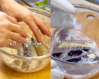 ラップでぴったりとナスを覆うのがポイント！（提供：@nao_yasasii_gohanさん）
