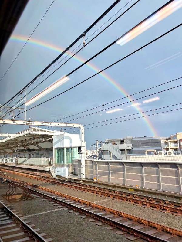車窓から見えた大きな虹（画像提供：ぷぎさん）