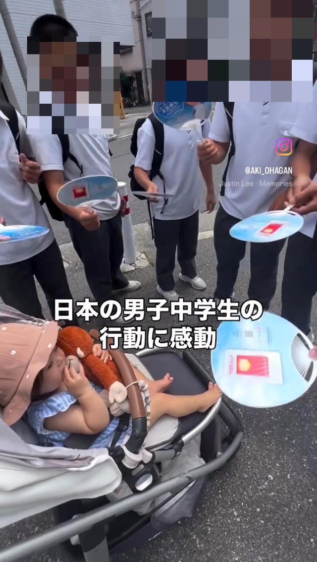 中学生たちにあおがれる娘／オヘイガン亜季さん（@aki_ohagan）提供