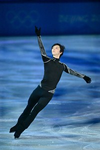 フィギュアスケート・エキシビションの公式練習に臨む羽生結弦
