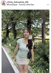 福山千奈アナウンサーのインスタグラム＠china_fukuyama_ftbより