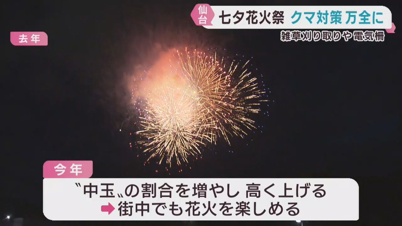 仙台七夕花火祭　クマ対策を強化して実施