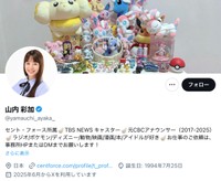 フリーアナウンサーの山内彩加さん（公式Xから）