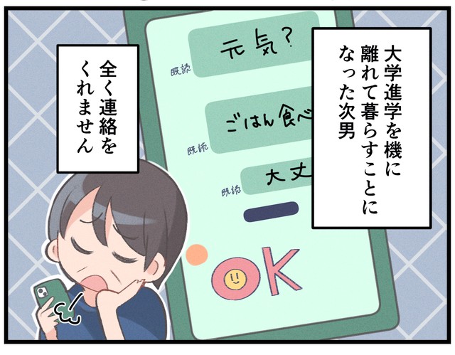 進学で家を出た息子、元気かしら…