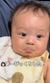 ビックリしちゃった…！（提供：＠_3170g_51.5cmさん）
