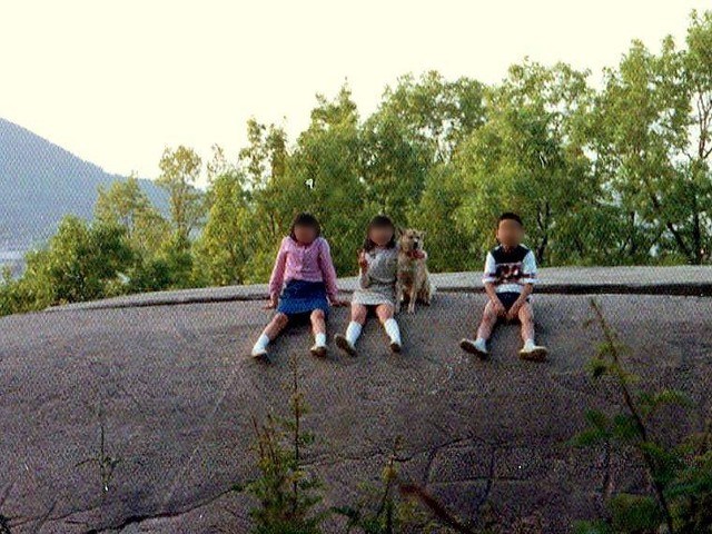 史跡指定後も子どもが登って遊んでいた（1980年撮影／提供：地元有志）