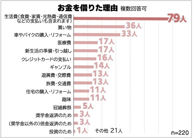 お金を借りた理由（提供画像）