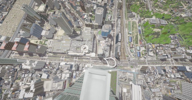 地上３００メートルから見た足元の景色